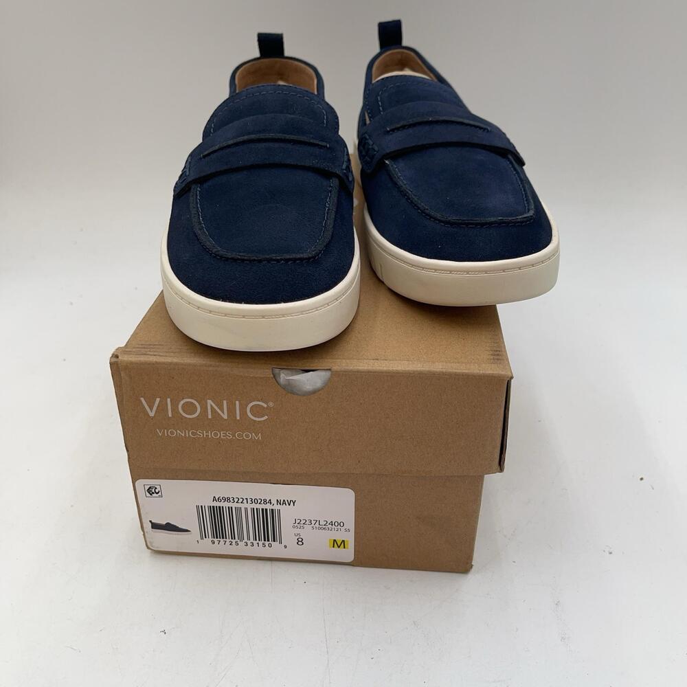 Chantel Penny Slip-on Loafer Womens Navy Suede Slip On Casual Comfort Size 8 M